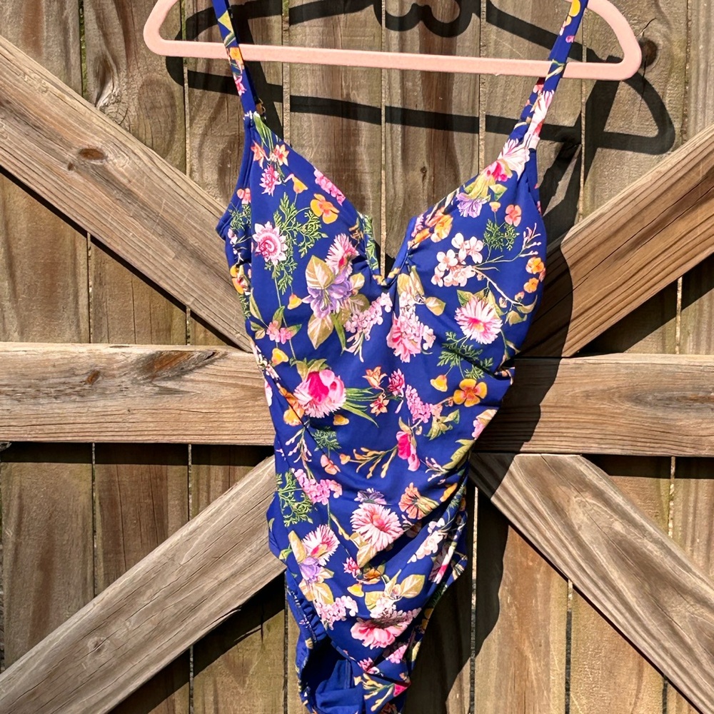Time and true size small floral bathing suit